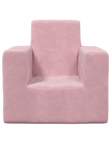 Divano per Bambini Rosa in Morbido Peluche