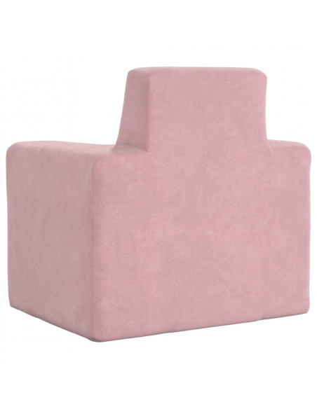 Divano per Bambini Rosa in Morbido Peluche