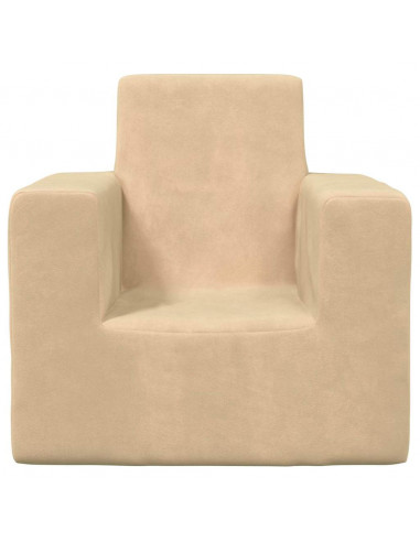 Divano per Bambini Crema in Morbido Peluche