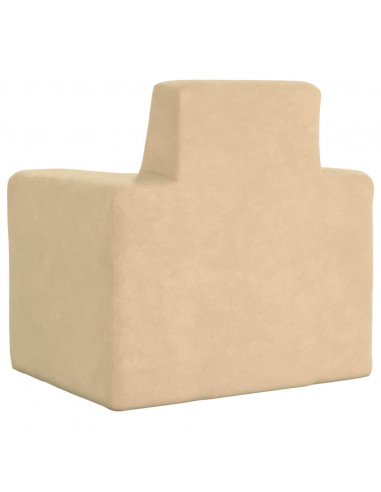 Divano per Bambini Crema in Morbido Peluche