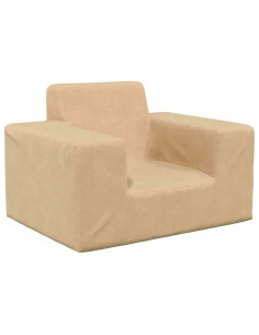 Divano per Bambini Crema in Morbido Peluche