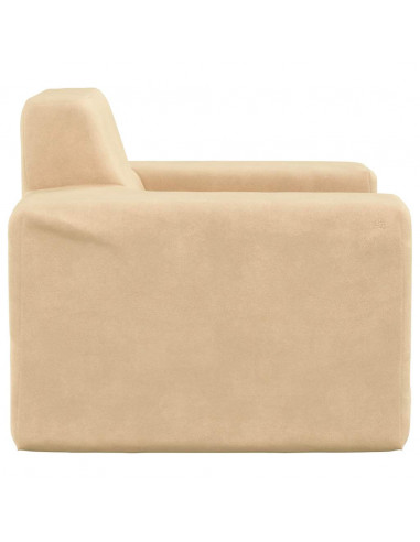 Divano per Bambini Crema in Morbido Peluche