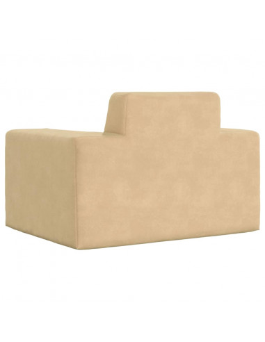Divano per Bambini Crema in Morbido Peluche