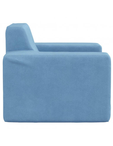 Divano per Bambini Blu in Morbido Peluche