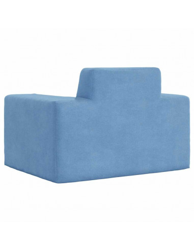 Divano per Bambini Blu in Morbido Peluche