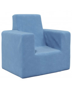 Divano per Bambini Blu in Morbido Peluche