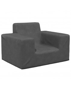 Divano per Bambini Antracite in Morbido Peluche