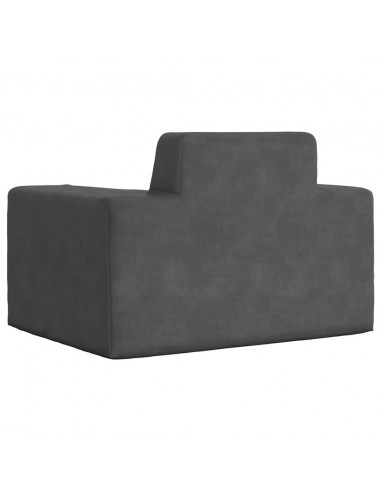 Divano per Bambini Antracite in Morbido Peluche