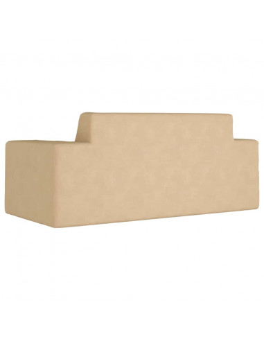 Divano per Bambini a 2 Posti Crema in Morbido Peluche