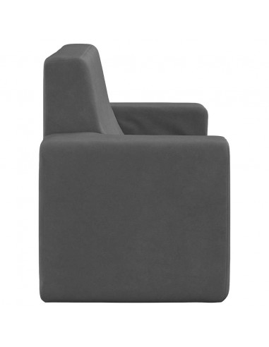 Divano per Bambini a 2 Posti Antracite in Morbido Peluche