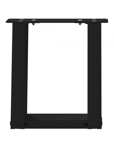 Gambe Tavolino da Caffè a U 2 pz Nero 30x(30-31) cm in Acciaio