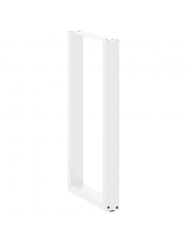 Gambe per tavolo da bar a forma di U 2 pz bianche 50x(90-91) cm in acciaio