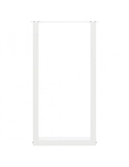 Gambe per tavolo da bar a forma di U 2 pz bianche 50x(90-91) cm in acciaio