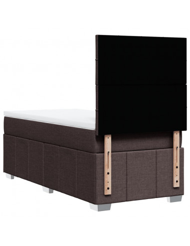 Giroletto a Molle con Materasso Marrone Scuro 90x200 cm Tessuto