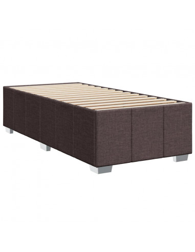 Giroletto a Molle con Materasso Marrone Scuro 90x200 cm Tessuto