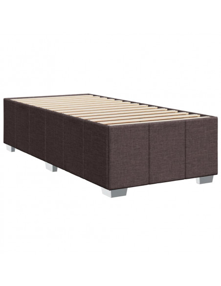 Giroletto a Molle con Materasso Marrone Scuro 90x200 cm Tessuto