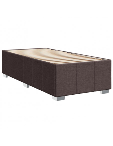 Giroletto a Molle con Materasso Marrone Scuro 90x200 cm Tessuto