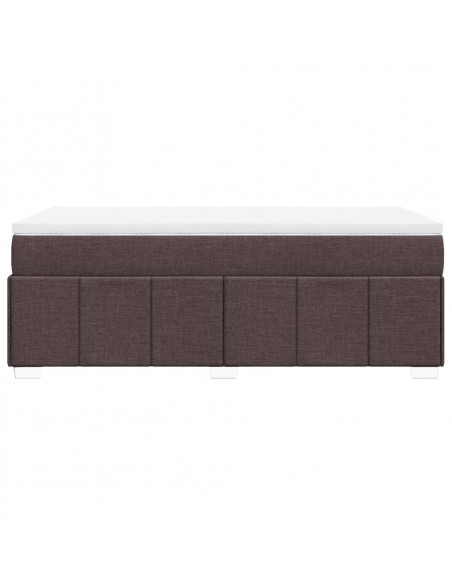 Giroletto a Molle con Materasso Marrone Scuro 90x200 cm Tessuto