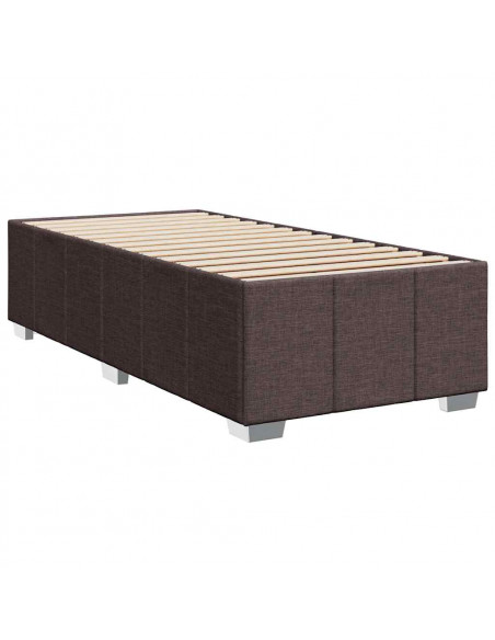 Giroletto a Molle con Materasso Marrone Scuro 90x200 cm Tessuto