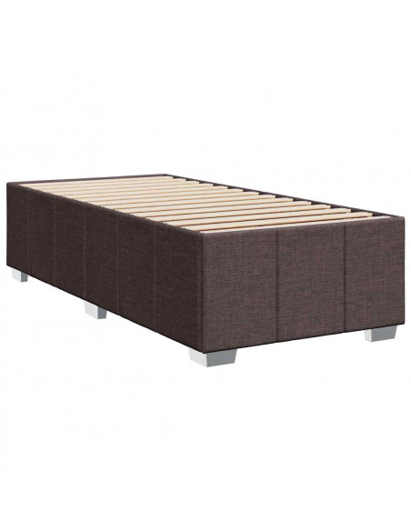 Giroletto a Molle con Materasso Marrone Scuro 90x200 cm Tessuto