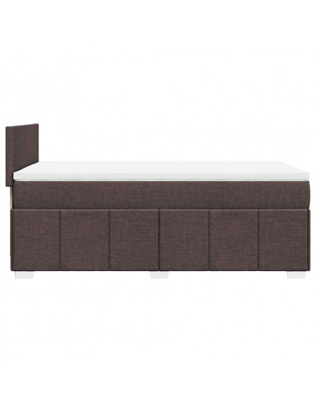 Giroletto a Molle con Materasso Marrone Scuro 90x200 cm Tessuto