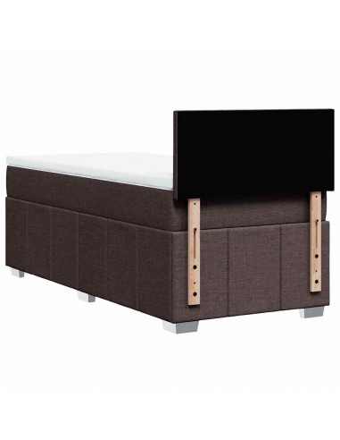 Giroletto a Molle con Materasso Marrone Scuro 90x200 cm Tessuto