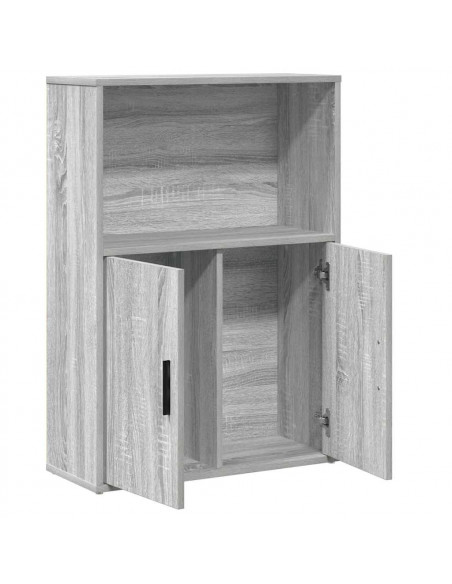 Libreria Grigio Sonoma 60x24x85 cm in Legno Multistrato