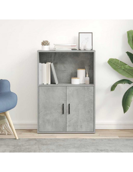 Libreria Grigio Cemento 60x24x85 cm in Legno Multistrato