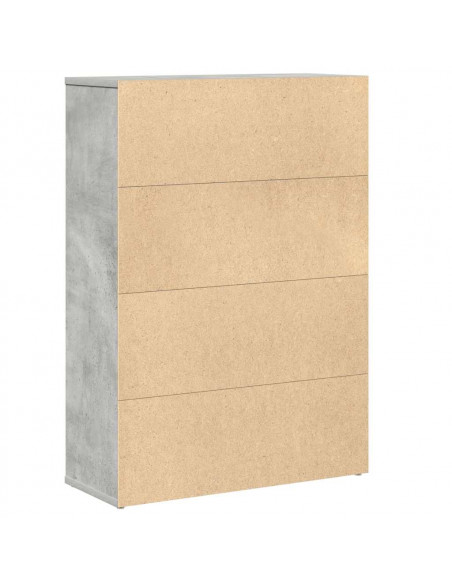 Libreria Grigio Cemento 60x24x85 cm in Legno Multistrato