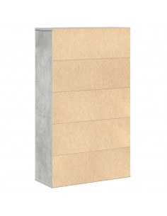 Libreria Grigio Cemento 60x24x101,5 cm in Legno Multistrato