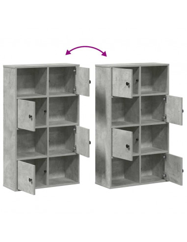 Libreria Grigio Cemento 60x24x101,5 cm in Legno Multistrato