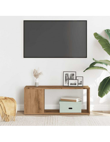 Mobile Porta TV Rovere Artigianale 80x24x32cm Legno Multistrato
