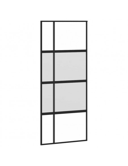 Porta Scorrevole Ferramenta 90x205 cm Vetro Temperato Alluminio