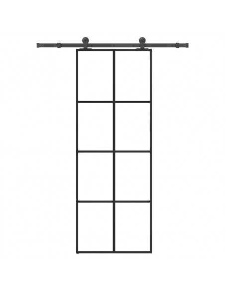 Porta Scorrevole con Ferramenta 76x205cm Vetro ESG Alluminio