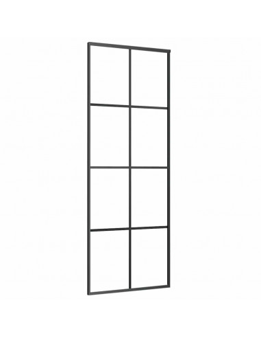 Porta Scorrevole con Ferramenta 76x205cm Vetro ESG Alluminio