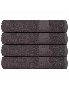 Asciugamani 4 pz Antracite 100x200 cm 360 g/m² 100% Cotone