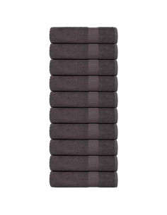 Asciugamani 10 pz Antracite 50x100 cm 360 g/m² 100% Cotone