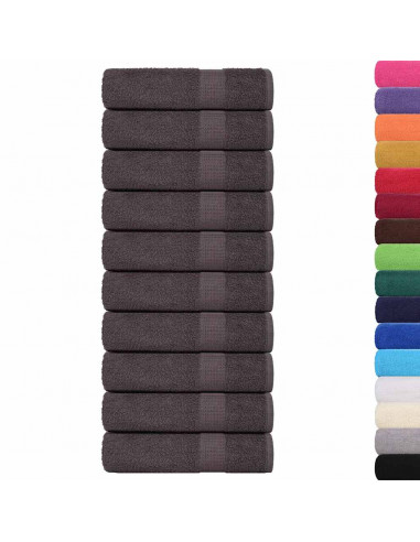Asciugamani 10 pz Antracite 50x100 cm 360 g/m² 100% Cotone