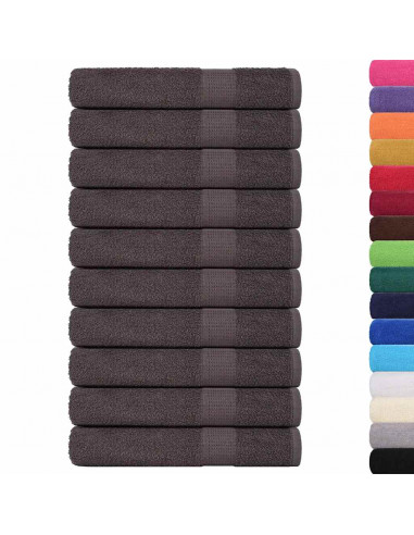 Asciugamani 10 pz Antracite 100x200 cm 360 g/m² 100% Cotone