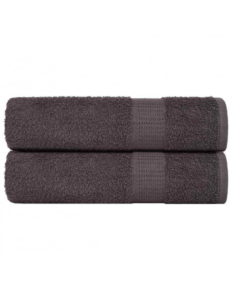 Asciugamani 2 pz Antracite 50x100 cm 360 g/m² 100% Cotone