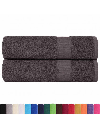Asciugamani 2 pz Antracite 50x100 cm 360 g/m² 100% Cotone