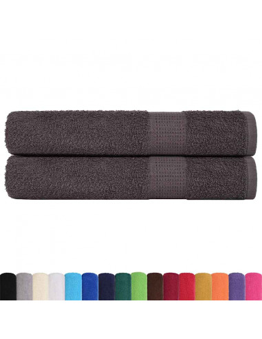Asciugamani 2 pz Antracite 100x200 cm 360 g/m² 100% Cotone