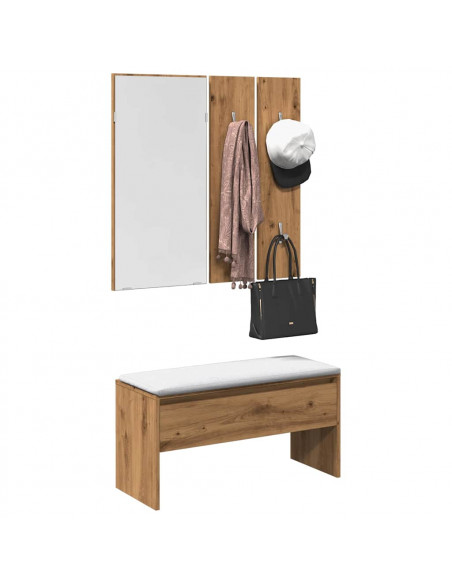 Set di Mobili da Corridoio Rovere Artigianale Legno Multistrato