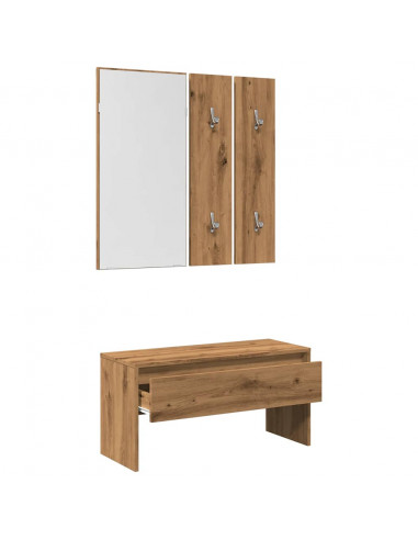 Set di Mobili da Corridoio Rovere Artigianale Legno Multistrato