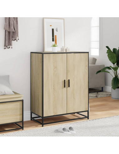 Scarpiera Rovere Sonoma 75x38x97,5 cm Legno Multistrato Metallo