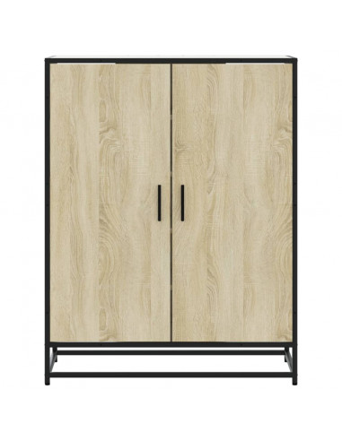 Scarpiera Rovere Sonoma 75x38x97,5 cm Legno Multistrato Metallo