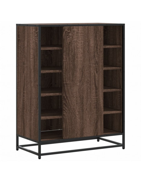 Scarpiera Rovere Marrone 75x38x97,5cm Legno Multistrato Metallo