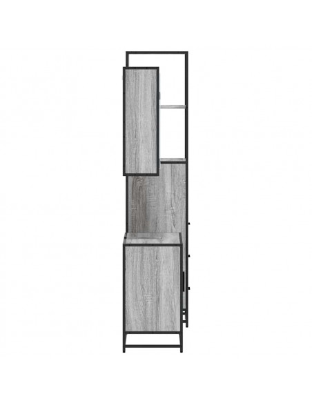 Set Mobili da Bagno 3 pz Grigio Sonoma in Legno Multistrato