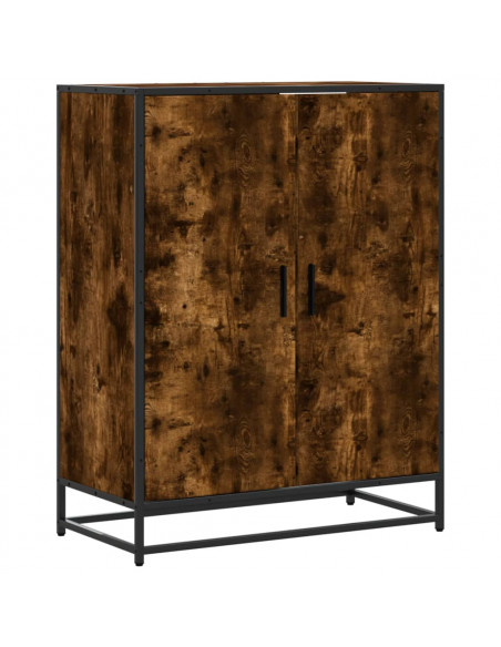 Scarpiera Rovere Fumo 75x38x97,5 cm Legno Multistrato Metallo