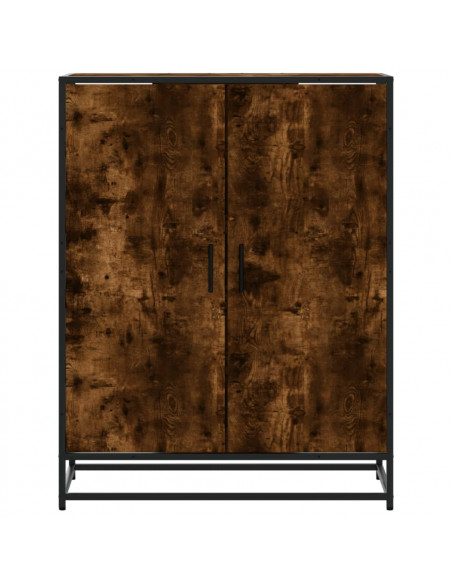 Scarpiera Rovere Fumo 75x38x97,5 cm Legno Multistrato Metallo